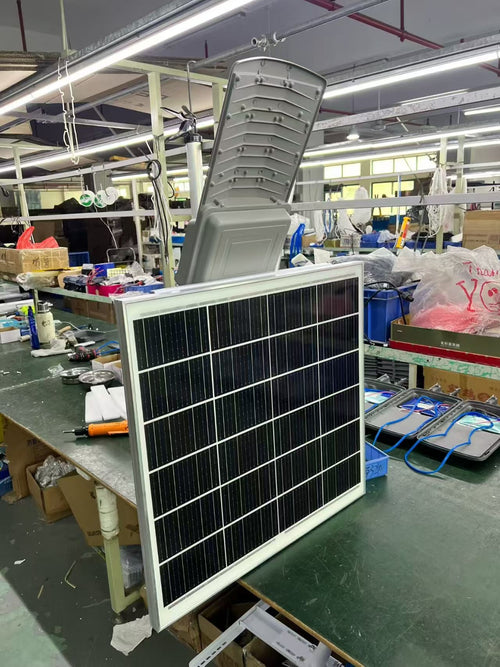 3-Sided High-Brightness Solar Street Light – 20W to 55W - Guzhen LED Flood Light Factory